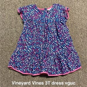 Vineyard Vines Navy Dress with Pink & White Whale Print